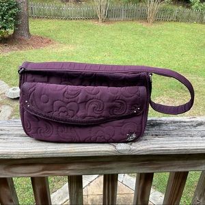 Vera Bradley Zip Top Purple (or Brown) Quilted Handbag